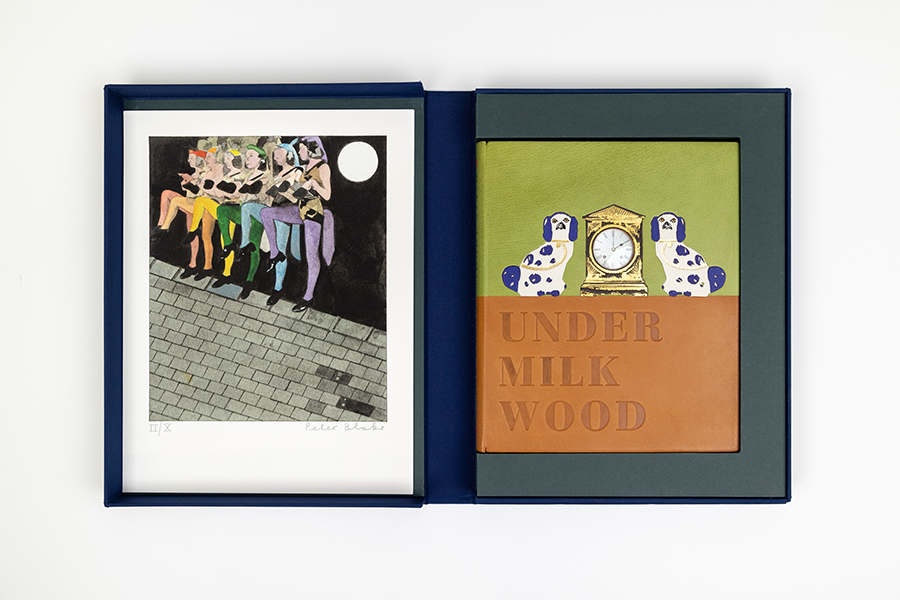 Under Milk Wood Fine Leather Binding with 3 Signed Original Prints - Image 3