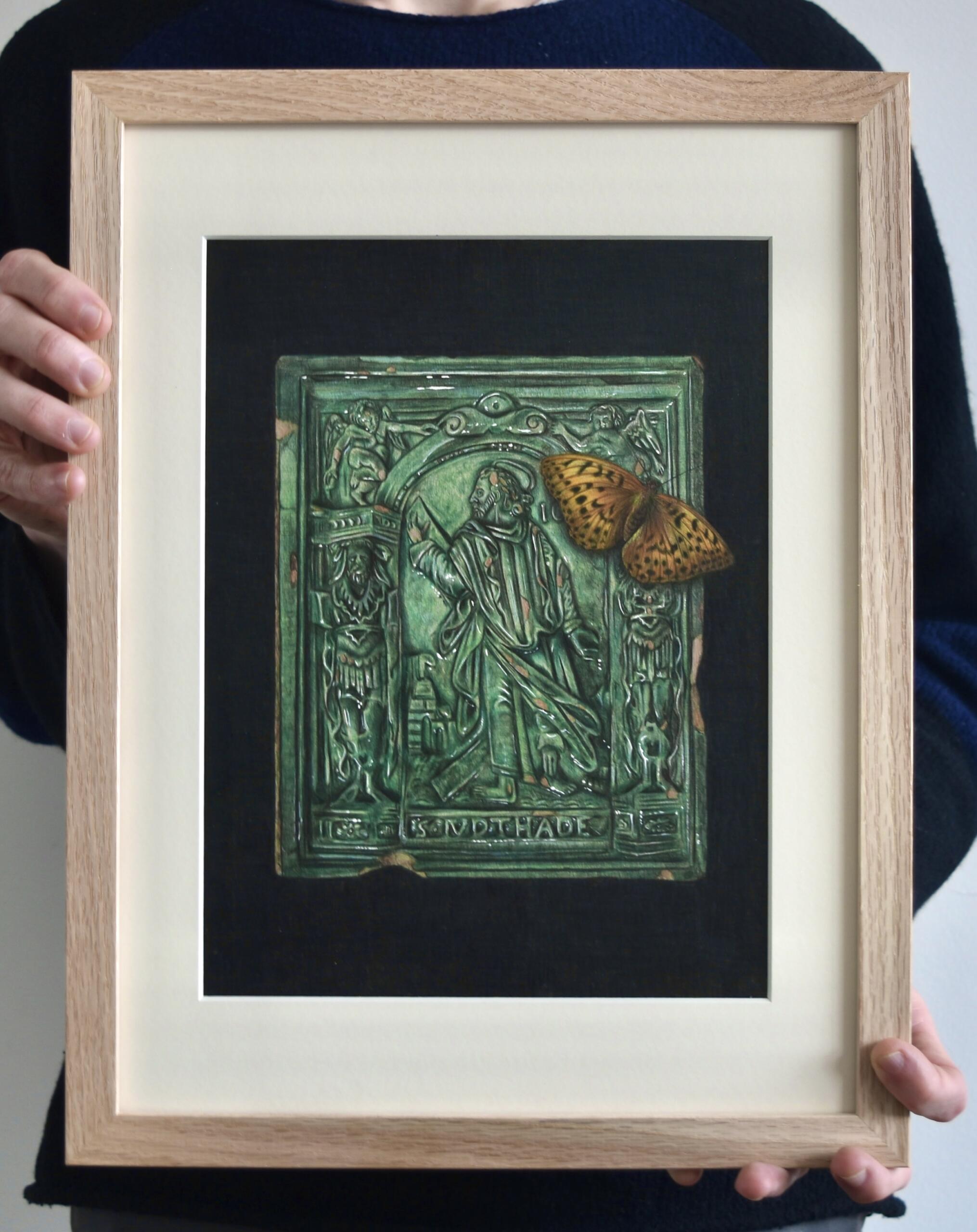 16th Century Stove Tile with Butterfly